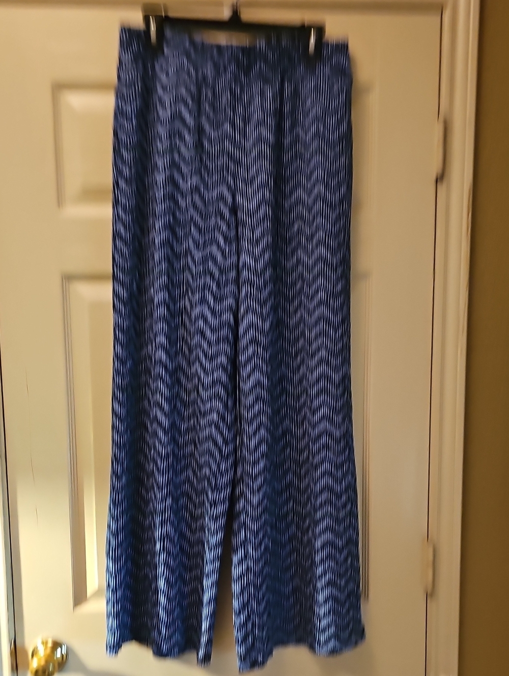 Cato Navy and White Patterned Wide Leg Pants